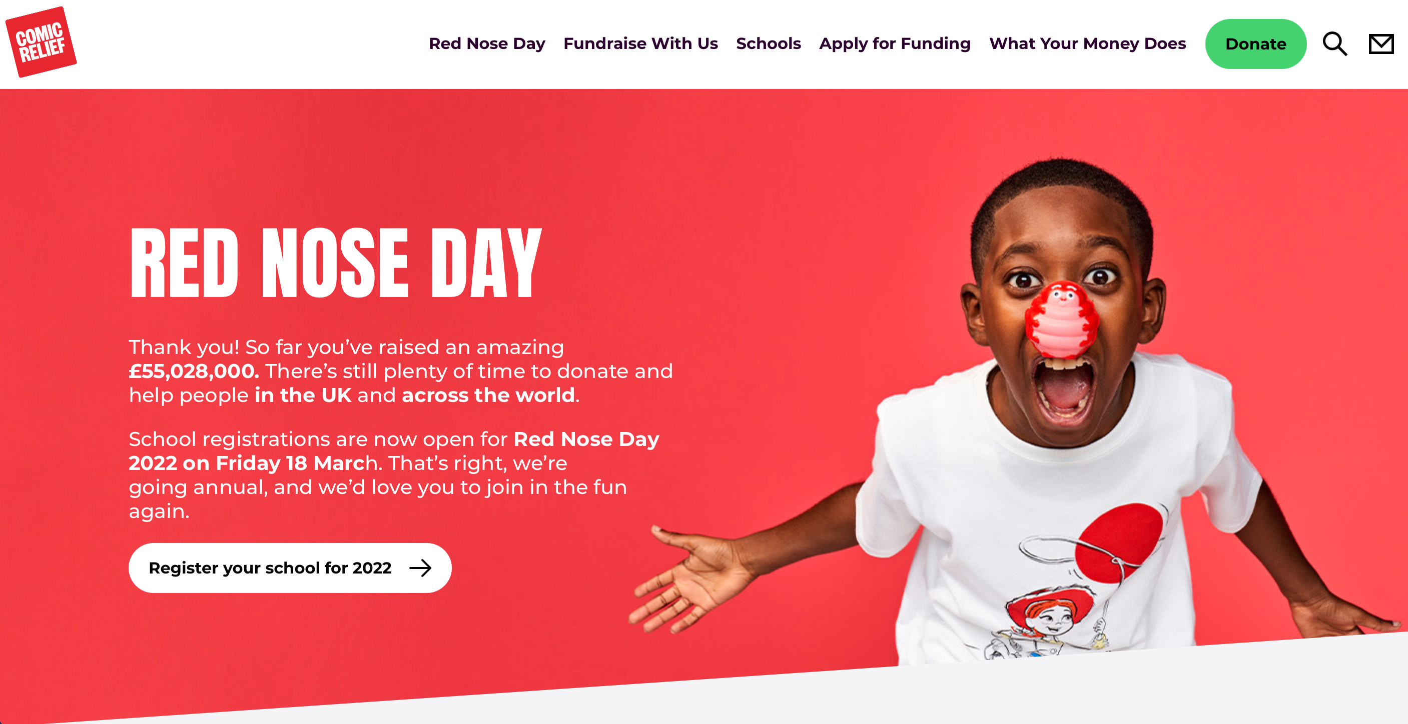 Red Nose Comic Relief Charity Website